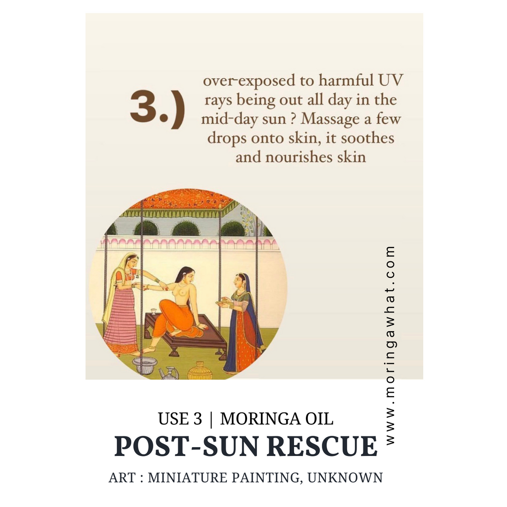 NO. 3 | As a post sun rescue. Over-exposed to harmful rays in the mid-day sun, a few drops soothes and nourishes skin